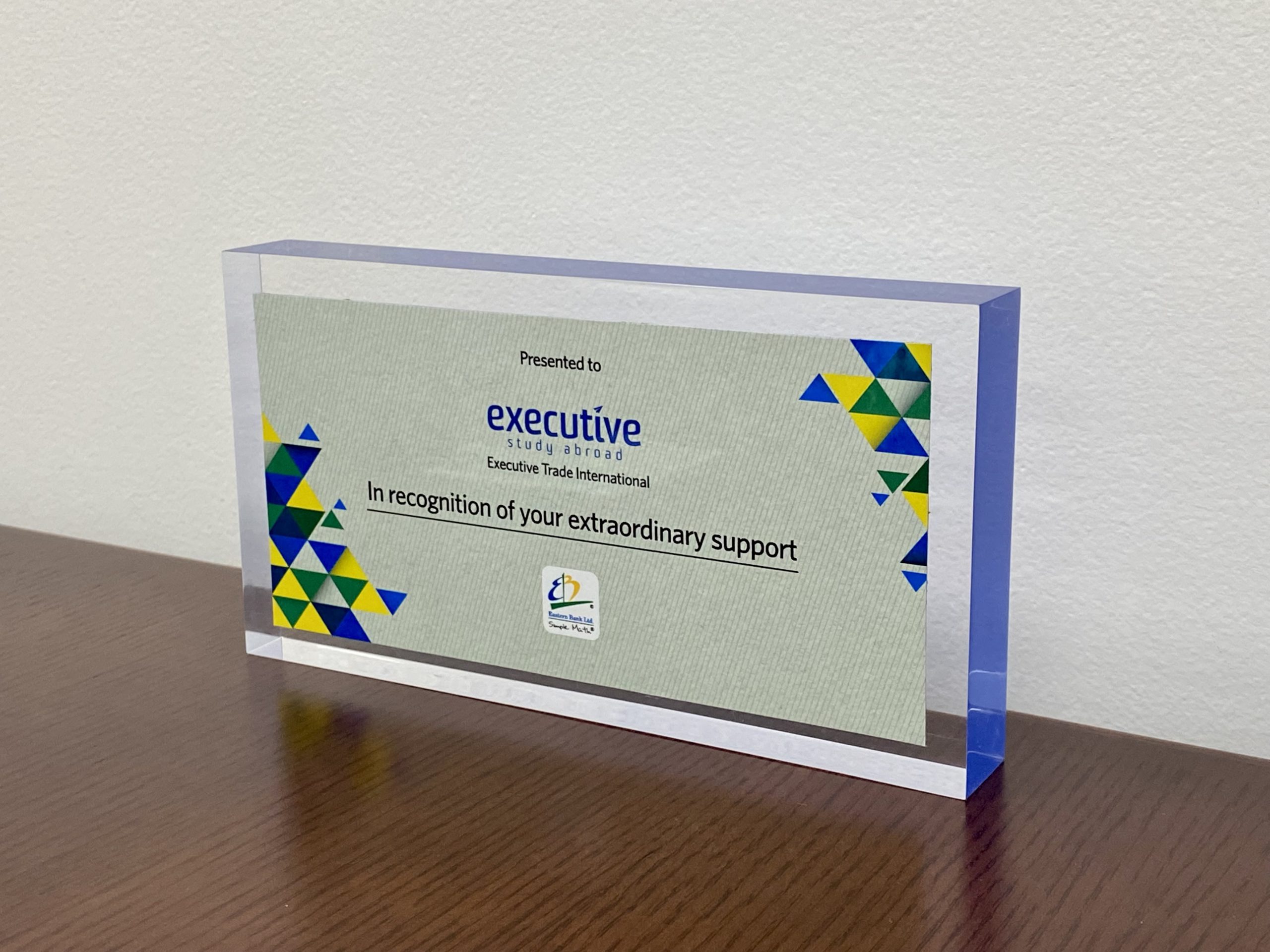 Certificate of Appreciation from Eastern Bank Ltd.